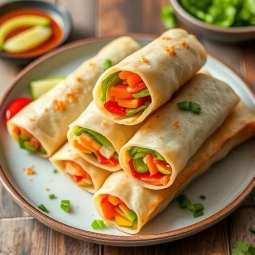 Chilli Garlic Veg Rolls
